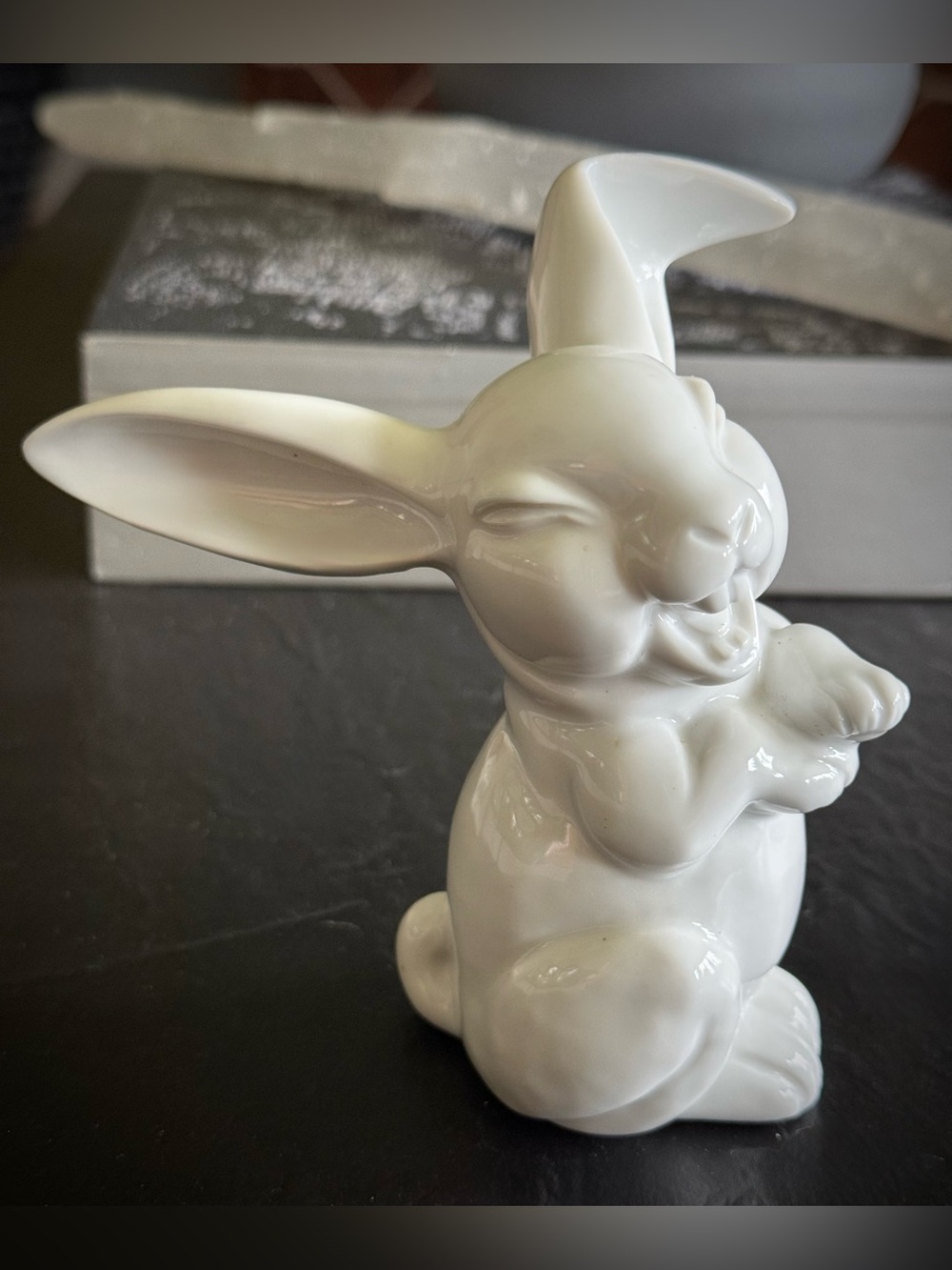 VTG Rosenthal Germany Selb White Laughing Rabbit Porcelain Figurine Max Fritz